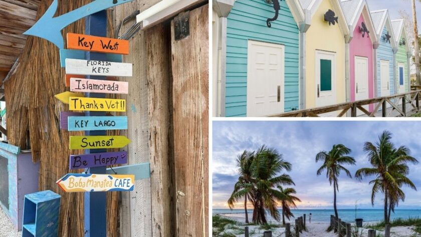 Collage of images from Key West florida.