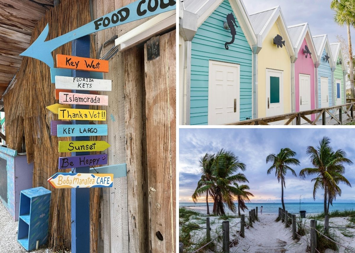 Collage of images from Key West florida.