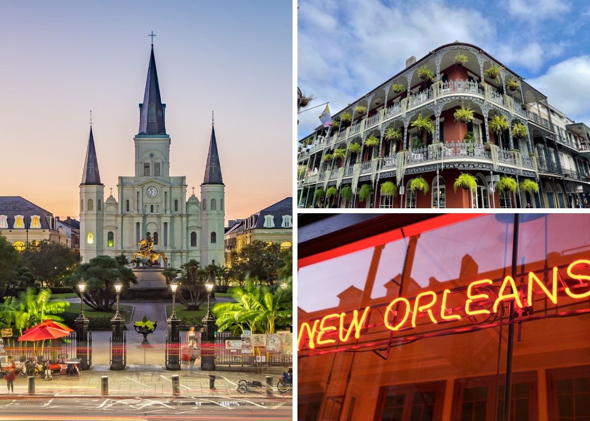 Collage of Images from New Orleans, Louisiana.